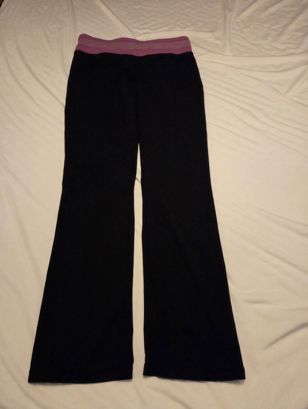 Tangerine Womens Active Workout Leggings Medium Black Purple Yoga Pants